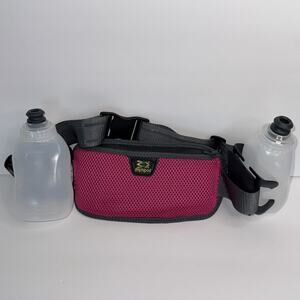 Amphipod RunLite Xtech Hydration Belt 2 Bottle Adjustable Strap Pink Pocket